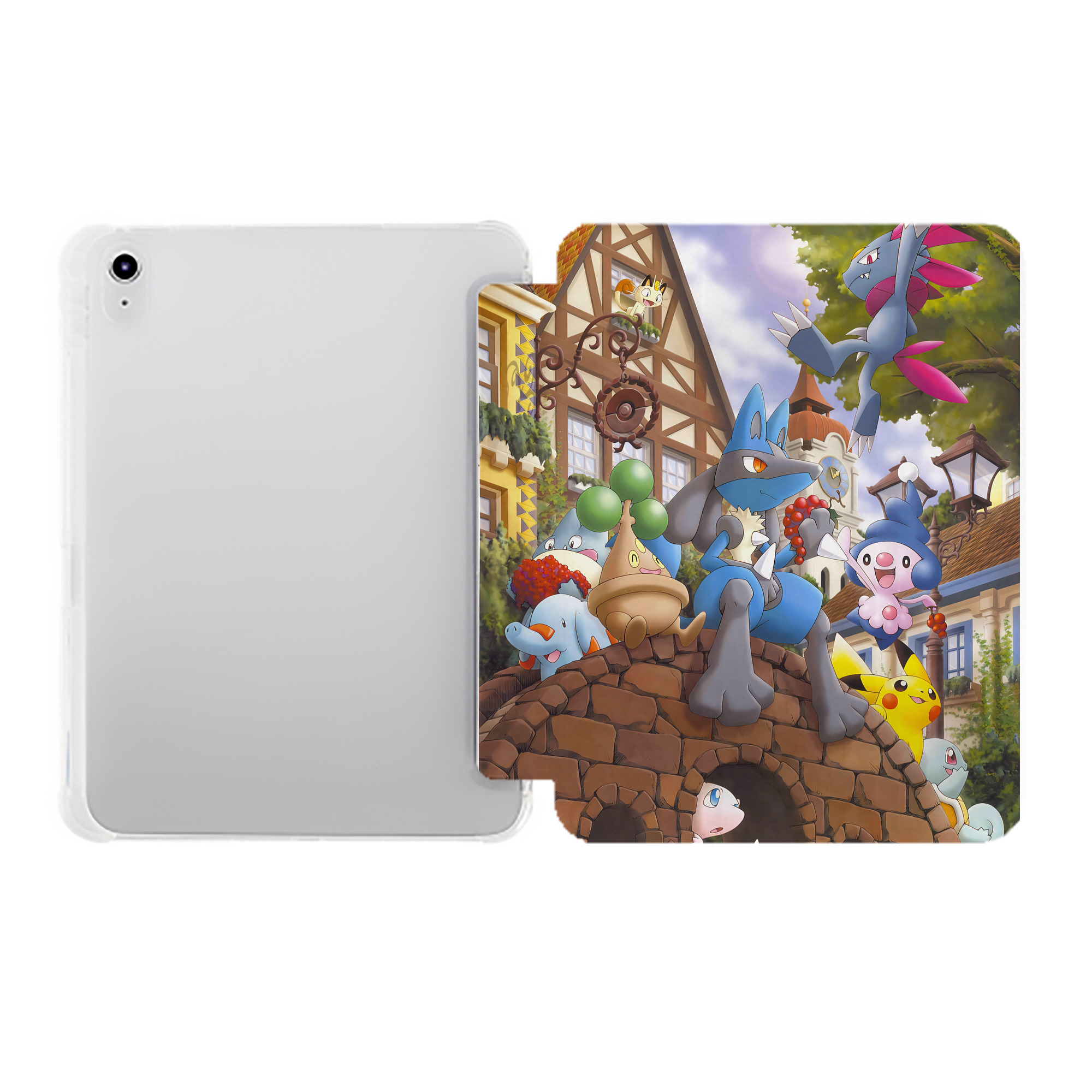 （画像用） ポケットモンスター Pokémon IPad ケース ペン収納付き 三つ折りスタンド PUレザー×シリコン 対応機種9.5/10.5/10.9インチ